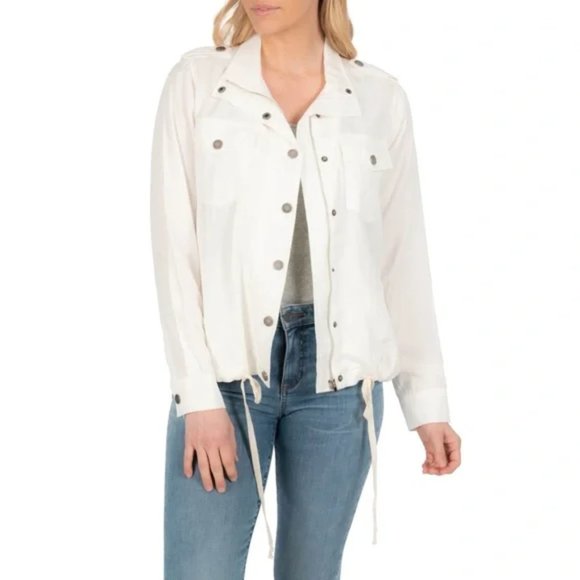 Kut from the Kloth Jackets & Blazers - KUT FROM THE KLOTH Jacket Bri Utility Womens Lightweight Drawstring White Size L